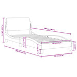 vidaXL Cadre de lit avec tête de lit Rose 90x190 cm Velours