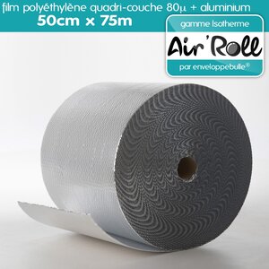1 rouleau de film bulle d'air largeur 50cm x longueur 75m - gamme air'roll isotherme
