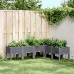 vidaXL Jardinière avec pieds gris 160x120x42 cm PP