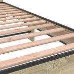 vidaXL Cadre de lit chêne sonoma 150x200 cm bois d'ingénierie et métal