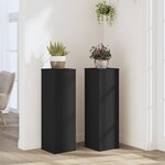 vidaXL Supports pour plantes 2 Pièces noir 25x25x80 cm bois d'ingénierie