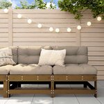 vidaXL Canapés centraux avec coussins 2 Pièces marron miel