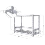 Lit cabane enfant BUNKY 90 x 160 bleu marine