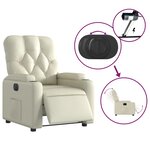 vidaXL Fauteuil inclinable électrique Crème Similicuir