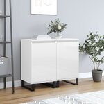 vidaXL Buffets 2 Pièces blanc brillant 40x35x70 cm bois d'ingénierie