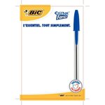 Stylo bille CRISTAL Rechargeable Pointe Moyenne Bleu BIC