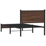 vidaXL Cadre de lit en métal avec tête de lit chêne marron 90x190 cm