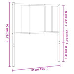 vidaXL Tête de lit métal blanc 80 cm