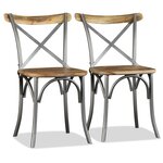 vidaXL Chaises à manger lot de 2 bois solide de manguier