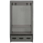 vidaXL Garde-robe Gris 87 x 49 x 159 cm Tissu