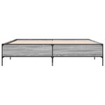 vidaXL Cadre de lit sonoma gris 200x200 cm bois d'ingénierie et métal