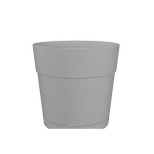 Pot à fleurs et plantes rond plastique - Réservoir d'eau - Ø 40 cm - Gris clair