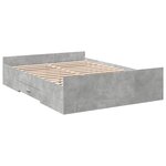vidaXL Cadre de lit à tiroirs gris béton 135x190 cm bois d'ingénierie