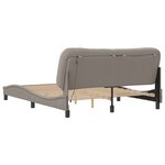 vidaXL Cadre de lit avec lumières LED taupe 160x200 cm tissu