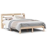 vidaXL Cadre de lit avec tête de lit 140x190 cm bois de pin massif