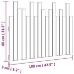 vidaXL Tête de lit murale 108x3x80 cm Bois massif de pin