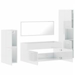 vidaXL Ensemble de meubles de salle de bain 4 Pièces blanc brillant