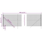 vidaXL Clôture en treillis métallique anthracite 2x10 m