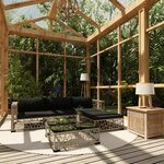 vidaXL Salon de jardin 5 Pièces avec coussins Résine tressée Gris