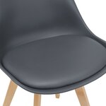 lot de 2 chaises siège de salle à manger scandinave cuisine plastique synthétique gris 03_0002770