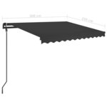 vidaXL Auvent rétractable automatique et poteaux 3x2 5 m Anthracite