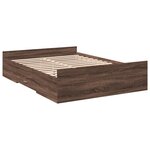 vidaXL Cadre de lit à tiroirs chêne brun 135x190 cm bois d'ingénierie