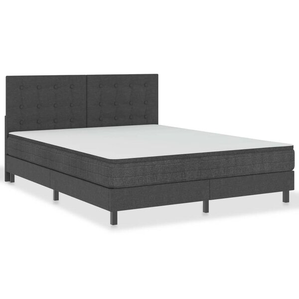 vidaXL Sommier à lattes de lit Gris foncé Tissu 180x200 cm