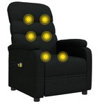 vidaXL Fauteuil électrique de massage Noir Tissu