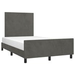 vidaXL Cadre de lit avec tête de lit gris foncé 120x190 cm velours