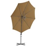 vidaXL Parasol avec base portable Taupe