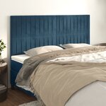 vidaXL Têtes de lit 4 Pièces Bleu foncé 100x5x78/88 cm Velours