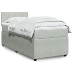 vidaXL Sommier à lattes de lit et matelas Gris clair 90x200 cm Velours
