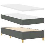 vidaXL Lit à ressorts avec matelas gris foncé 90x200 cm Tissu