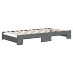 vidaXL Lit de jour avec gigogne et tiroirs gris foncé 100x200 cm tissu