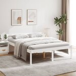 vidaXL Lit pour personne âgée blanc 150x200 cm bois de pin massif