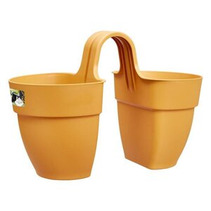 ELHO - Pot de fleurs - Vibia Campana Flower Twin 21 - Jaune Miel - Balcon extérieur