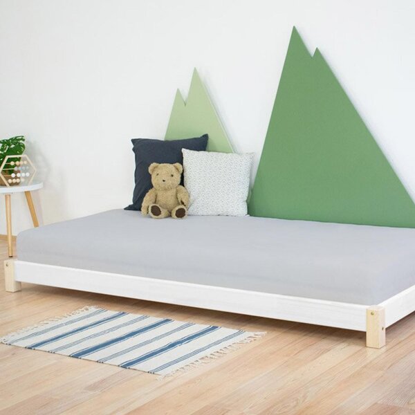 Lit simple TEENY 140 x 200 naturel et blanc