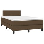 vidaXL Sommier à lattes de lit et matelas marron foncé 120x190cm tissu