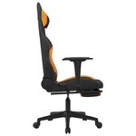 vidaXL Chaise de jeu avec repose-pied Noir et orange Tissu