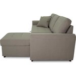 Canapé d'angle convertible réversible 4 places - Tissu beige - 244 x 151 x 90 - HAMILTON