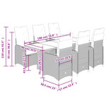 vidaXL Ensemble de bistro de jardin 7 Pièces coussins gris poly rotin
