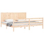 vidaXL Cadre de lit avec tête de lit 200x200 cm bois massif