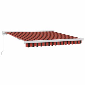 vidaXL Auvent Rétractable Rouge et Noir 350 x 250 cm Tissu et Métal