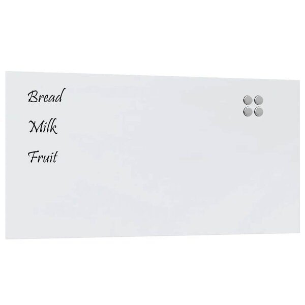 vidaXL Tableau noir magnétique mural Blanc 100x50 cm Verre trempé