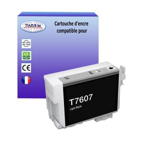 Cartouche Compatible pour Epson SureColor SC-P600 remplace Epson T7607 Light Noire- T3AZUR