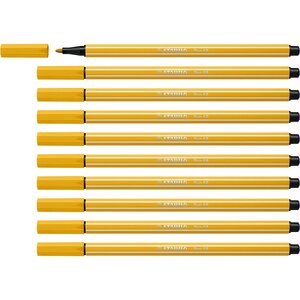Stylo feutre Dessin Pen 68 jaune curry x 10 STABILO