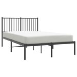 vidaXL Cadre de lit métal avec tête de lit noir 120x190 cm