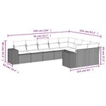 vidaXL Salon de jardin 9 Pièces avec coussins noir résine tressée