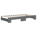 vidaXL Lit de jour avec gigogne et tiroirs gris foncé 90x200 cm tissu