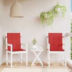 vidaXL Coussins de chaise de jardin à dossier bas lot de 2 rouge